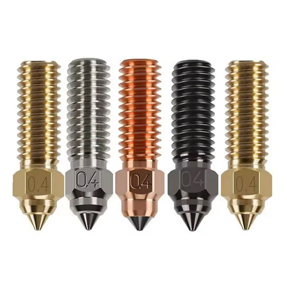 Metal nozzles shown as shape references